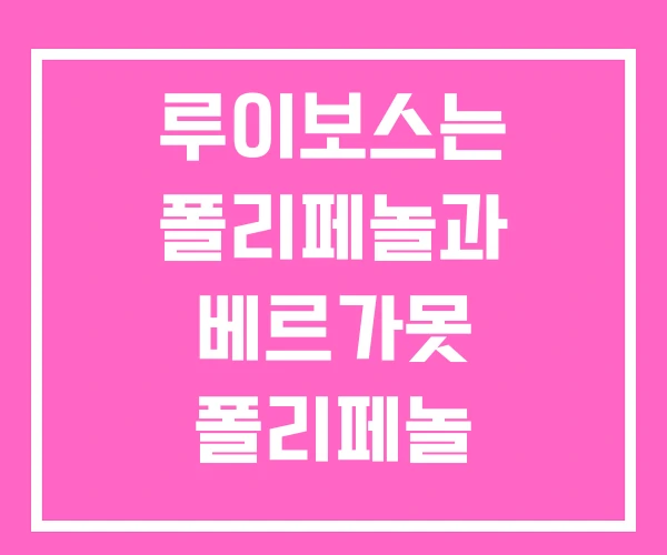 루이보스는 폴리페놀과 베르가못 폴리페놀 올리브오일 루이보스는 폴리페놀과 베르가못 폴리페놀 올리브오일