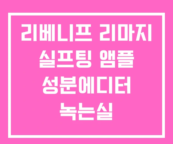 리베니프 리마지 실프팅 앰플 성분에디터 녹는실