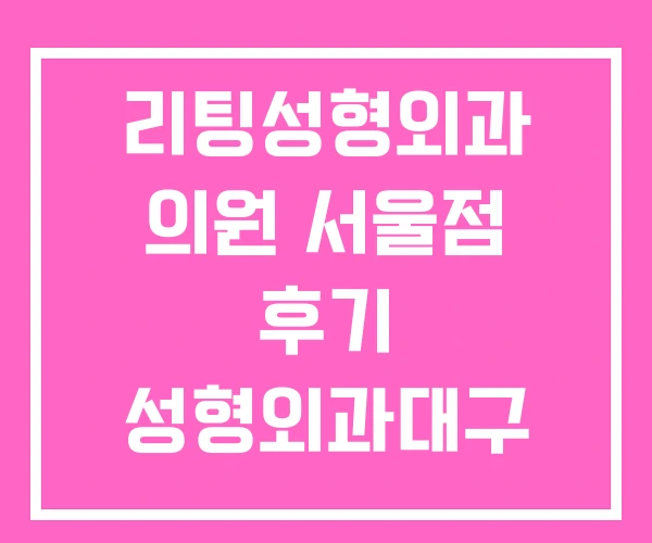 리팅성형외과 의원 서울점 후기 성형외과대구 리팅성형외과 의원 서울점 후기 성형외과대구