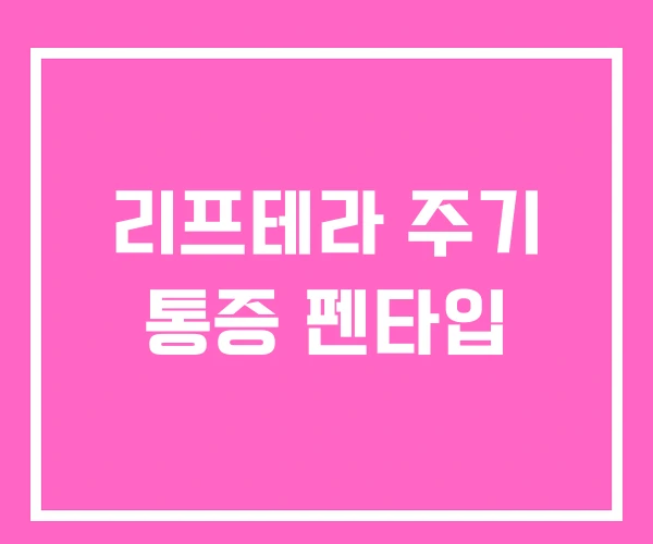 리프테라 주기 통증 펜타입 리프테라 주기 통증 펜타입