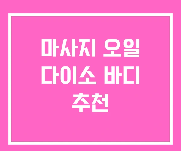 마사지 오일 다이소 바디 추천 마사지 오일 다이소 바디 추천