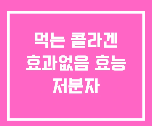 먹는 콜라겐 효과없음 효능 저분자 먹는 콜라겐 효과없음 효능 저분자