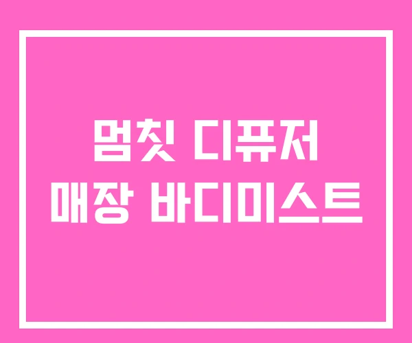 멈칫 디퓨저 매장 바디미스트 멈칫 디퓨저 매장 바디미스트