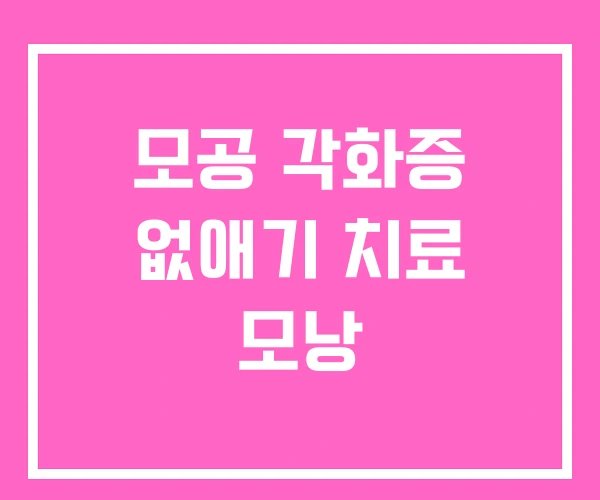 모공 각화증 없애기 치료 모낭