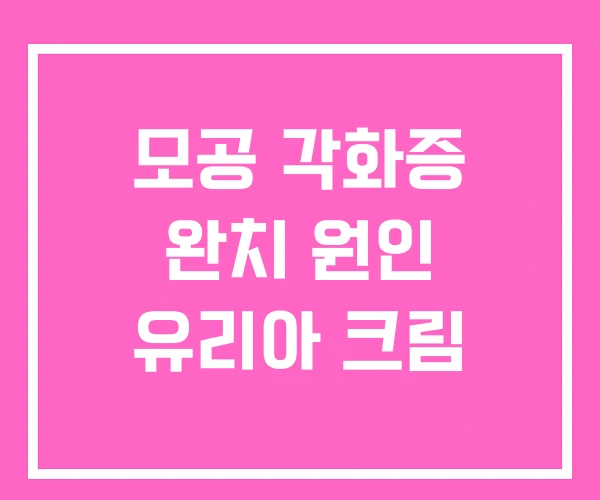 모공 각화증 완치 원인 유리아 크림 모공 각화증 완치 원인 유리아 크림