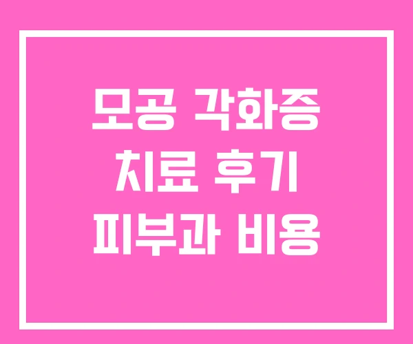 모공 각화증 치료 후기 피부과 비용 모공 각화증 치료 후기 피부과 비용
