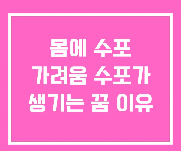 몸에 수포 가려움 수포가 생기는 꿈 이유 몸에 수포 가려움 수포가 생기는 꿈 이유
