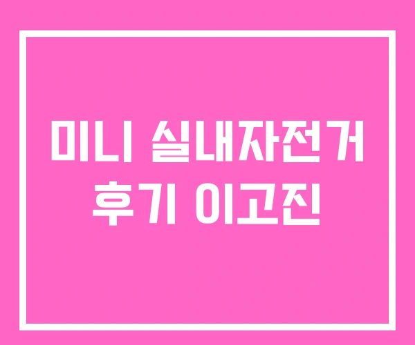 미니 실내자전거 후기 이고진 미니 실내자전거 후기 이고진