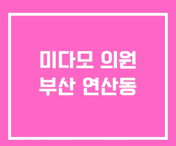 미다모 의원 부산 연산동 미다모 의원 부산 연산동