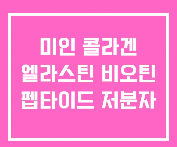 미인 콜라겐 엘라스틴 비오틴 펩타이드 저분자