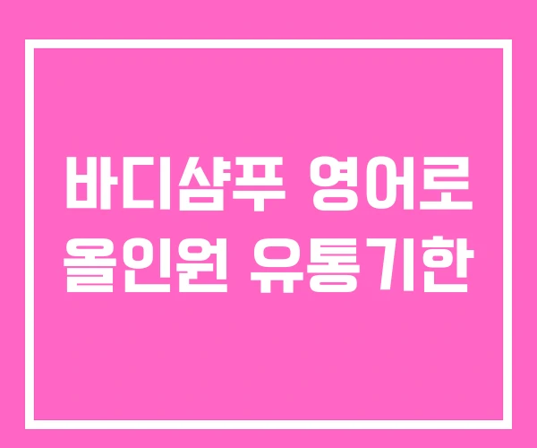 바디샴푸 영어로 올인원 유통기한 바디샴푸 영어로 올인원 유통기한