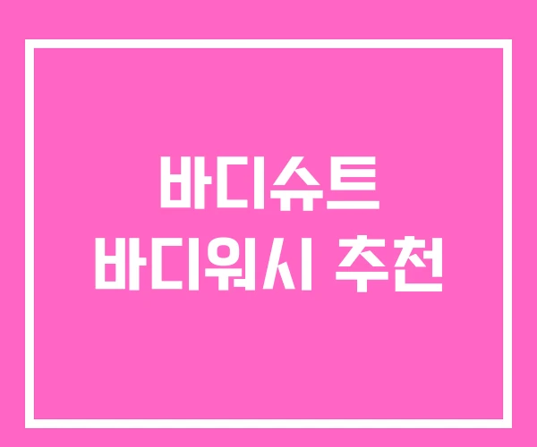 바디슈트 바디워시 추천 바디슈트 바디워시 추천