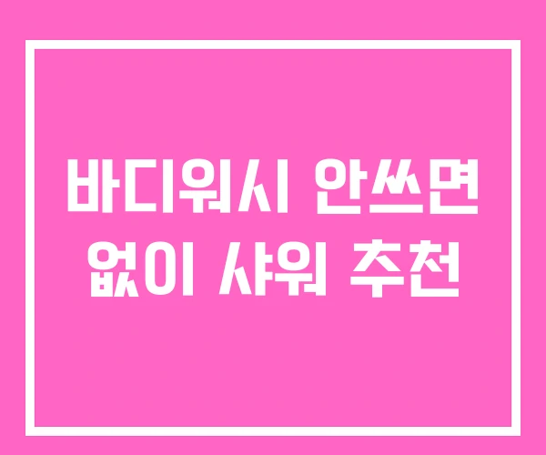 바디워시 안쓰면 없이 샤워 추천 바디워시 안쓰면 없이 샤워 추천