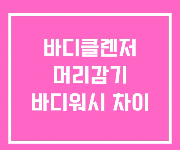 바디클렌저 머리감기 바디워시 차이 바디클렌저 머리감기 바디워시 차이