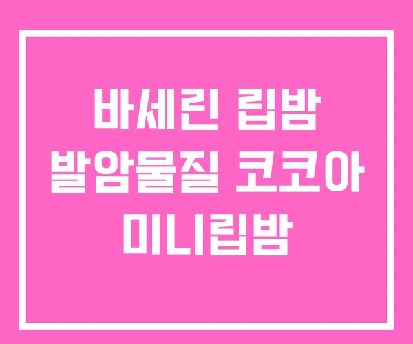 바세린 립밤 발암물질 코코아 미니립밤 바세린 립밤 발암물질 코코아 미니립밤