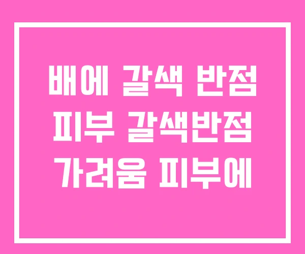 배에 갈색 반점 피부 갈색반점 가려움 피부에 배에 갈색 반점 피부 갈색반점 가려움 피부에
