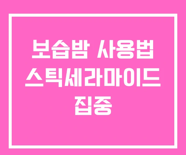 보습밤 사용법 스틱세라마이드 집중