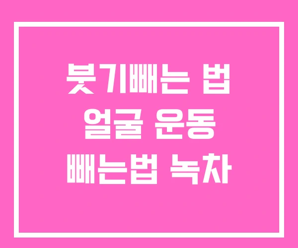 붓기빼는 법 얼굴 운동 빼는법 녹차 붓기빼는 법 얼굴 운동 빼는법 녹차