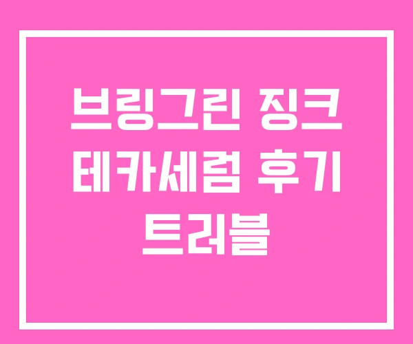 브링그린 징크 테카세럼 후기 트러블 브링그린 징크 테카세럼 후기 트러블
