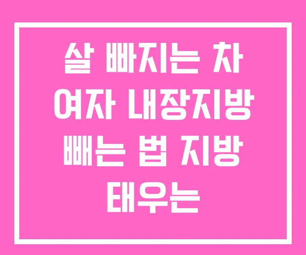 살 빠지는 차 여자 내장지방 빼는 법 지방 태우는
