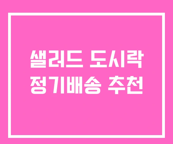 샐러드 도시락 정기배송 추천 샐러드 도시락 정기배송 추천