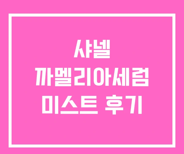 샤넬 까멜리아세럼 미스트 후기 샤넬 까멜리아세럼 미스트 후기