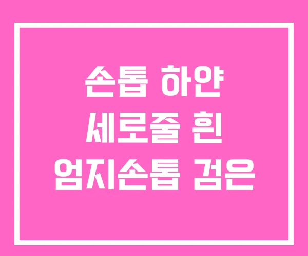 손톱 하얀 세로줄 흰 엄지손톱 검은