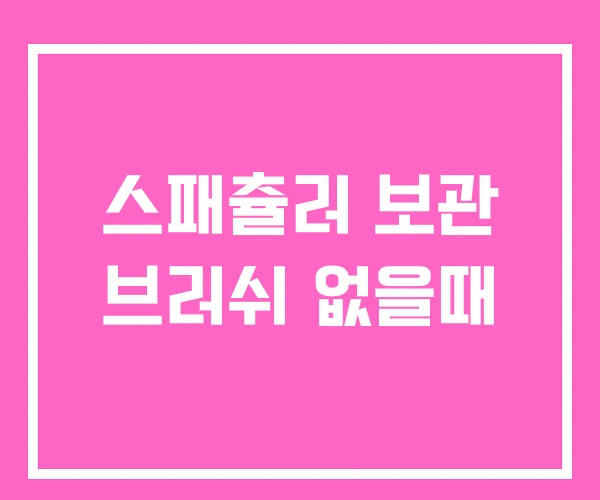 스패츌러 보관 브러쉬 없을때 스패츌러 보관 브러쉬 없을때