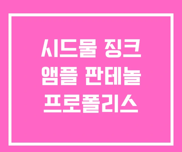 시드물 징크 앰플 판테놀 프로폴리스