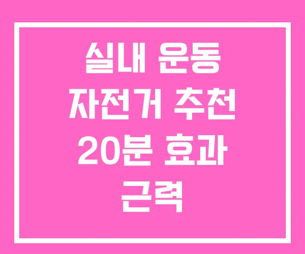 실내 운동 자전거 추천 20분 효과 근력