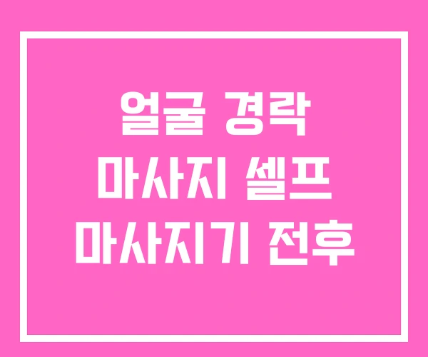 얼굴 경락 마사지 셀프 마사지기 전후 얼굴 경락 마사지 셀프 마사지기 전후