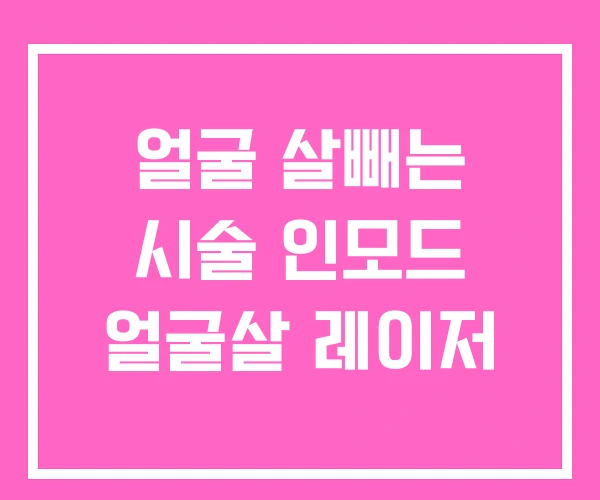 얼굴 살빼는 시술 인모드 얼굴살 레이저