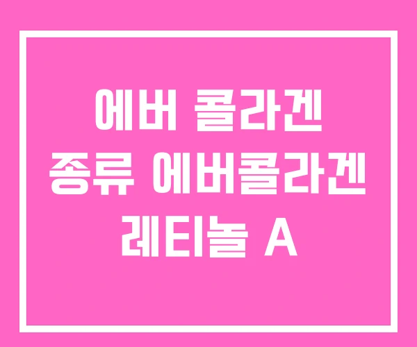 에버 콜라겐 종류 에버콜라겐 레티놀 A 에버 콜라겐 종류 에버콜라겐 레티놀 A