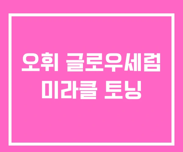 오휘 글로우세럼 미라클 토닝 오휘 글로우세럼 미라클 토닝