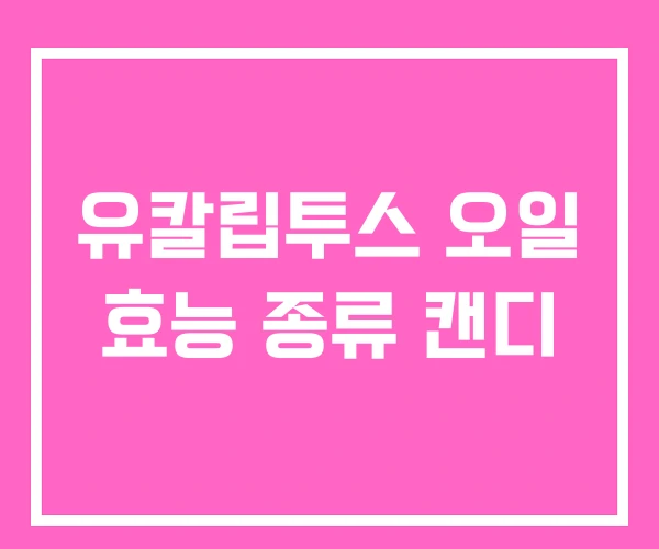 유칼립투스 오일 효능 종류 캔디 유칼립투스 오일 효능 종류 캔디