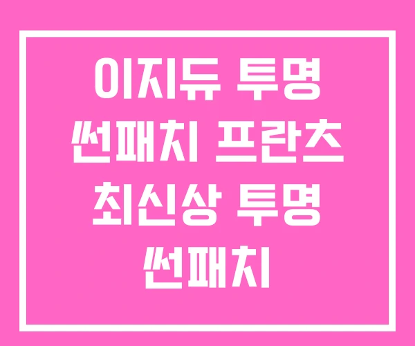 이지듀 투명 썬패치 프란츠 최신상 투명 썬패치 이지듀 투명 썬패치 프란츠 최신상 투명 썬패치
