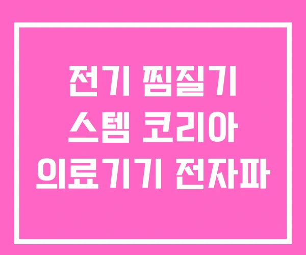 전기 찜질기 스템 코리아 의료기기 전자파 전기 찜질기 스템 코리아 의료기기 전자파