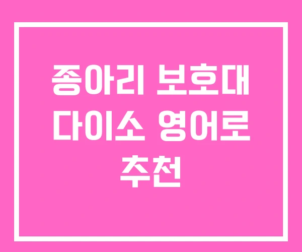 종아리 보호대 다이소 영어로 추천
