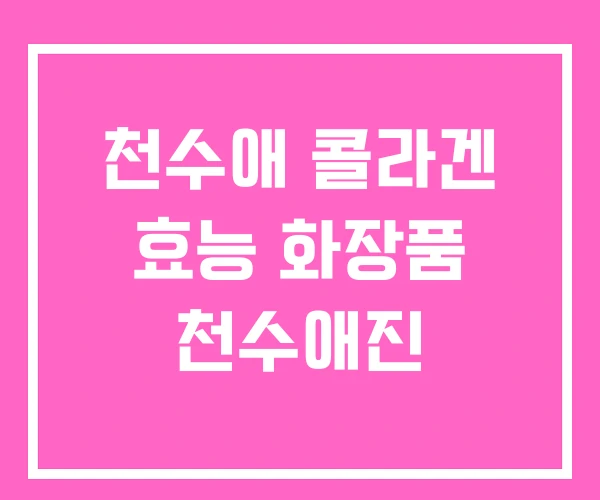 천수애 콜라겐 효능 화장품 천수애진 천수애 콜라겐 효능 화장품 천수애진