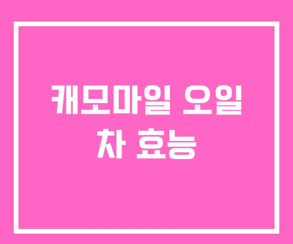 캐모마일 오일 차 효능