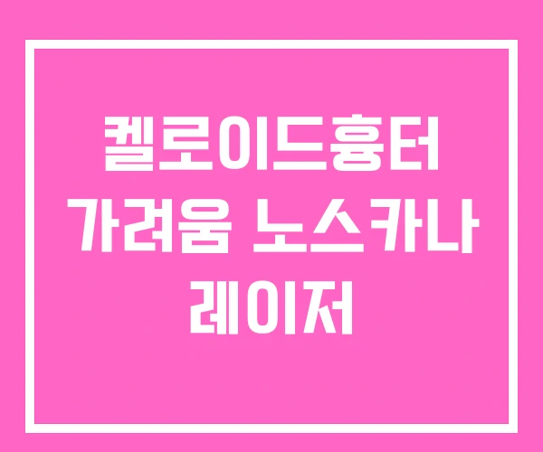 켈로이드흉터 가려움 노스카나 레이저