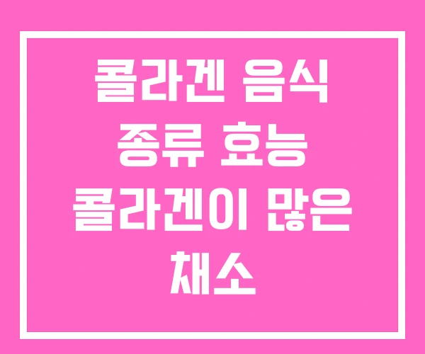 콜라겐 음식 종류 효능 콜라겐이 많은 채소 콜라겐 음식 종류 효능 콜라겐이 많은 채소