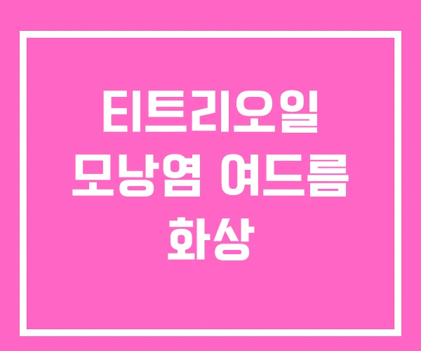 티트리오일 모낭염 여드름 화상 티트리오일 모낭염 여드름 화상