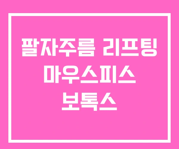 팔자주름 리프팅 마우스피스 보톡스 팔자주름 리프팅 마우스피스 보톡스