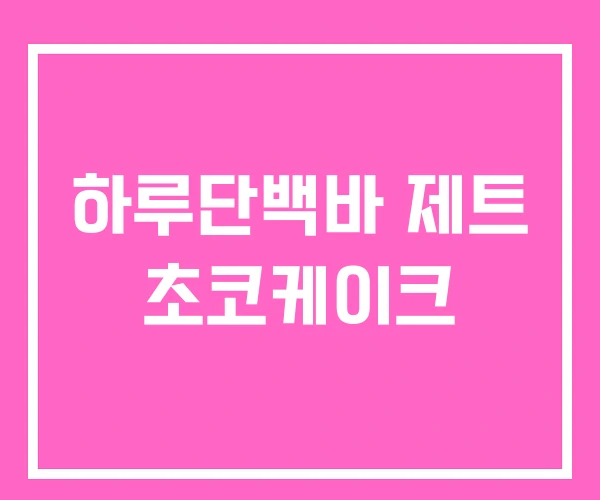 하루단백바 제트 초코케이크 하루단백바 제트 초코케이크
