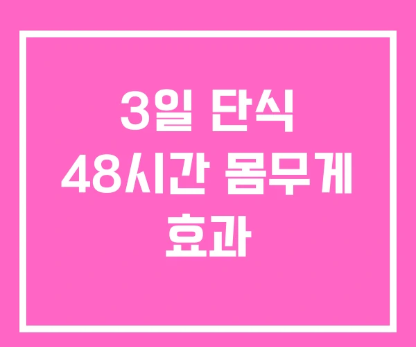 3일 단식 48시간 몸무게 효과 3일 단식 48시간 몸무게 효과