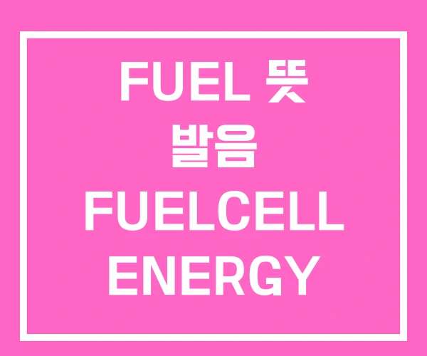 FUEL 뜻 발음 FUELCELL ENERGY