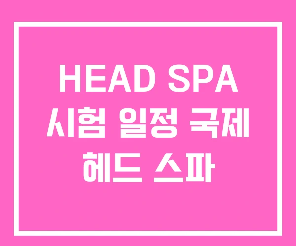 HEAD SPA 시험 일정 국제 헤드 스파 HEAD SPA 시험 일정 국제 헤드 스파