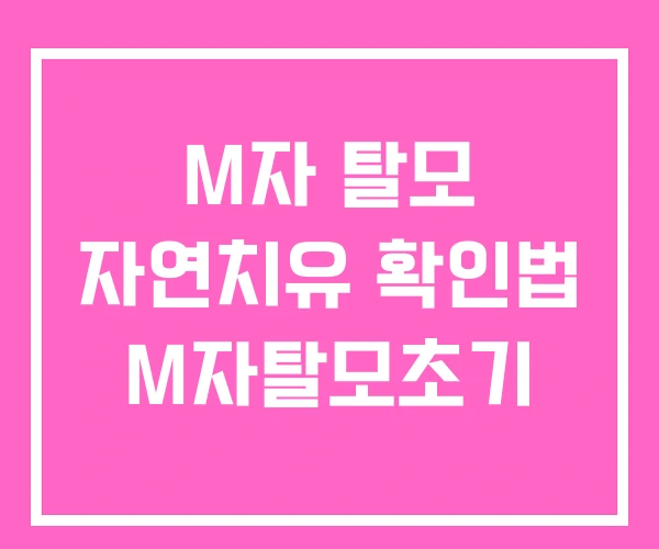 M자 탈모 자연치유 확인법 M자탈모초기 M자 탈모 자연치유 확인법 M자탈모초기