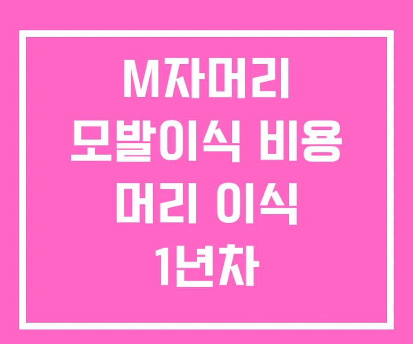 M자머리 모발이식 비용 머리 이식 1년차 M자머리 모발이식 비용 머리 이식 1년차